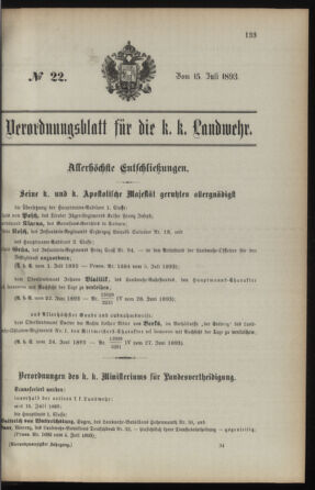 Verordnungsblatt für die Kaiserlich-Königliche Landwehr