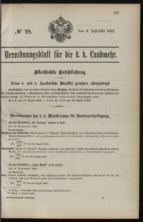 Verordnungsblatt für die Kaiserlich-Königliche Landwehr 18930904 Seite: 1