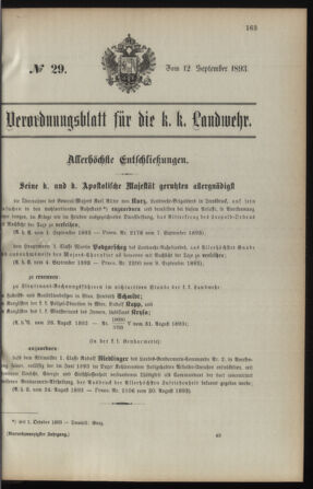 Verordnungsblatt für die Kaiserlich-Königliche Landwehr 18930912 Seite: 1