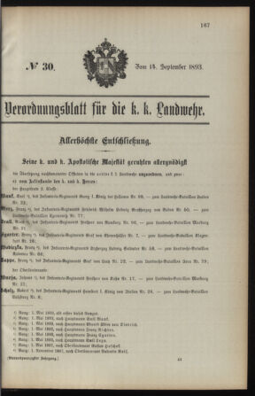 Verordnungsblatt für die Kaiserlich-Königliche Landwehr 18930914 Seite: 1