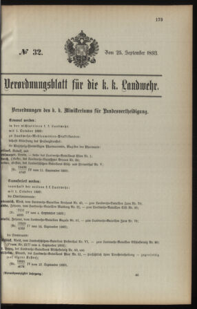 Verordnungsblatt für die Kaiserlich-Königliche Landwehr 18930925 Seite: 1