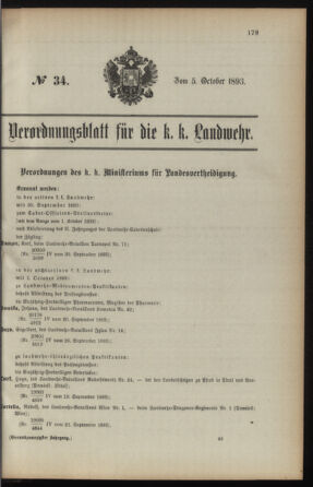 Verordnungsblatt für die Kaiserlich-Königliche Landwehr 18931005 Seite: 1