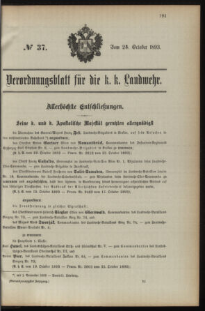 Verordnungsblatt für die Kaiserlich-Königliche Landwehr 18931024 Seite: 1