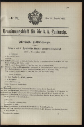 Verordnungsblatt für die Kaiserlich-Königliche Landwehr 18931028 Seite: 1