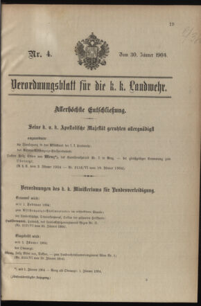 Verordnungsblatt für die Kaiserlich-Königliche Landwehr