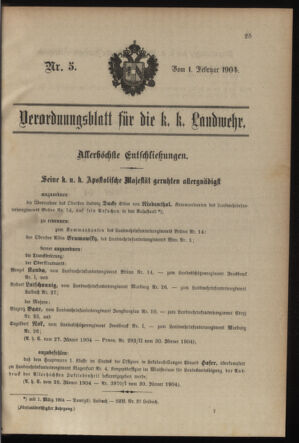 Verordnungsblatt für die Kaiserlich-Königliche Landwehr