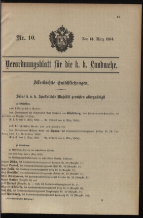 Verordnungsblatt für die Kaiserlich-Königliche Landwehr