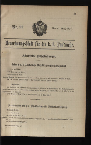 Verordnungsblatt für die Kaiserlich-Königliche Landwehr