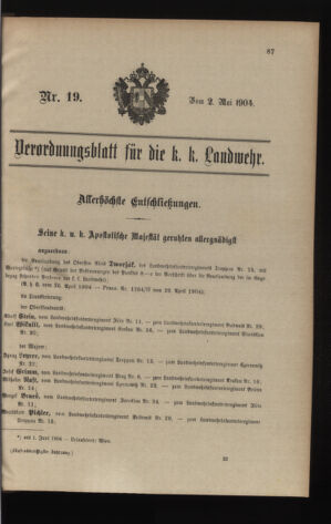 Verordnungsblatt für die Kaiserlich-Königliche Landwehr