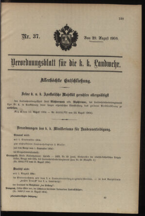 Verordnungsblatt für die Kaiserlich-Königliche Landwehr