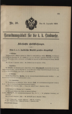 Verordnungsblatt für die Kaiserlich-Königliche Landwehr