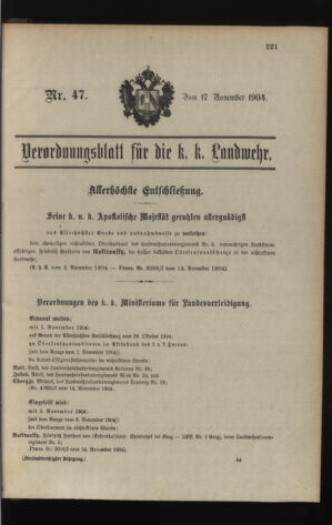 Verordnungsblatt für die Kaiserlich-Königliche Landwehr