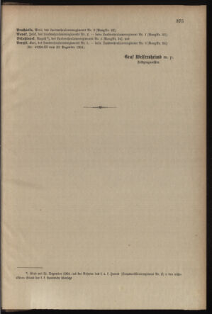 Verordnungsblatt für die Kaiserlich-Königliche Landwehr 19041229 Seite: 15