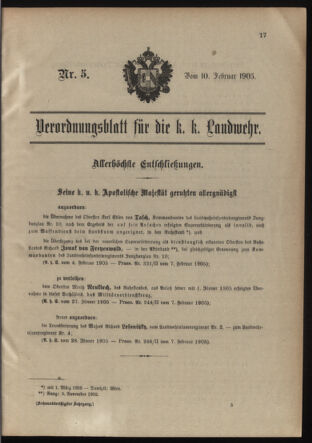 Verordnungsblatt für die Kaiserlich-Königliche Landwehr