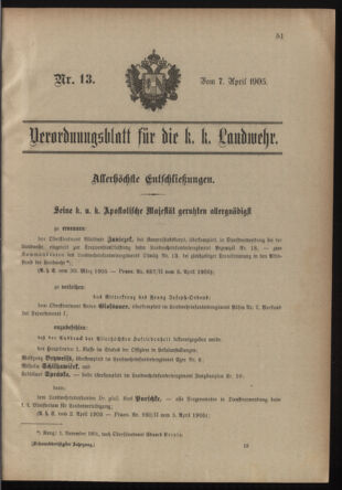 Verordnungsblatt für die Kaiserlich-Königliche Landwehr