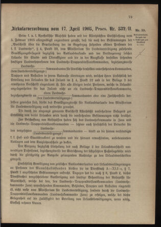 Verordnungsblatt für die Kaiserlich-Königliche Landwehr 19050422 Seite: 5