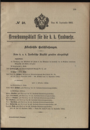 Verordnungsblatt für die Kaiserlich-Königliche Landwehr 19050916 Seite: 1