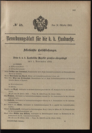 Verordnungsblatt für die Kaiserlich-Königliche Landwehr 19051031 Seite: 9