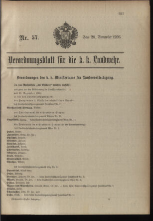 Verordnungsblatt für die Kaiserlich-Königliche Landwehr 19051128 Seite: 13