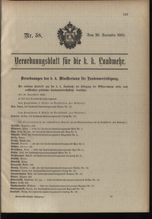 Verordnungsblatt für die Kaiserlich-Königliche Landwehr