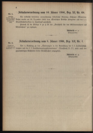 Verordnungsblatt für die Kaiserlich-Königliche Landwehr 19060115 Seite: 8