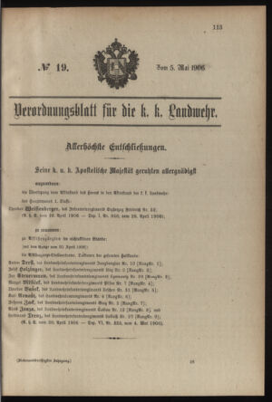 Verordnungsblatt für die Kaiserlich-Königliche Landwehr