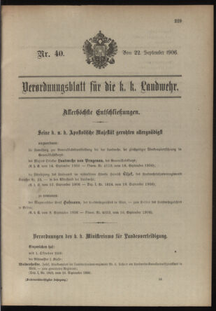 Verordnungsblatt für die Kaiserlich-Königliche Landwehr