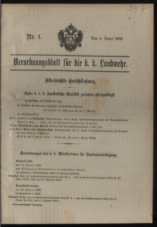 Verordnungsblatt für die Kaiserlich-Königliche Landwehr