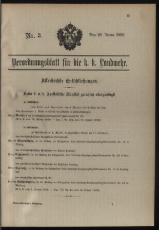 Verordnungsblatt für die Kaiserlich-Königliche Landwehr 19080128 Seite: 1