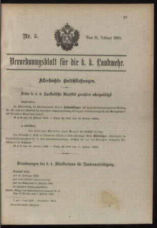 Verordnungsblatt für die Kaiserlich-Königliche Landwehr