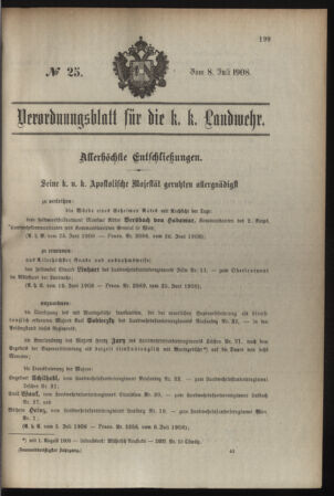 Verordnungsblatt für die Kaiserlich-Königliche Landwehr 19080708 Seite: 1