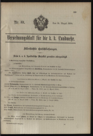 Verordnungsblatt für die Kaiserlich-Königliche Landwehr 19080818 Seite: 9