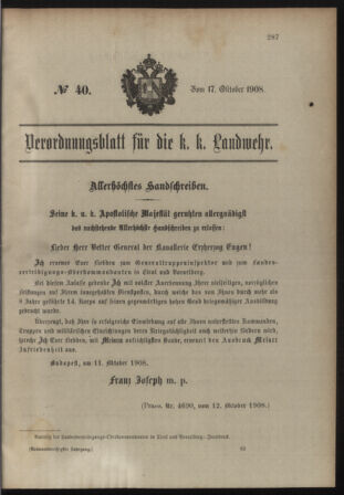 Verordnungsblatt für die Kaiserlich-Königliche Landwehr