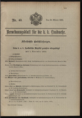 Verordnungsblatt für die Kaiserlich-Königliche Landwehr 19081031 Seite: 5