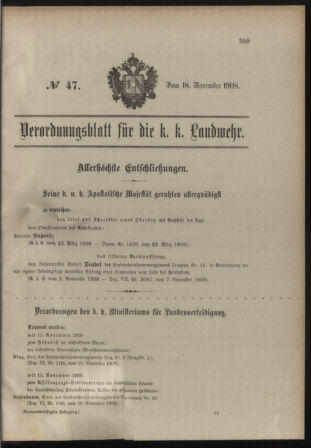 Verordnungsblatt für die Kaiserlich-Königliche Landwehr 19081118 Seite: 53