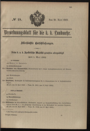 Verordnungsblatt für die Kaiserlich-Königliche Landwehr 19090428 Seite: 11