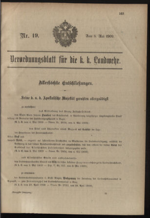 Verordnungsblatt für die Kaiserlich-Königliche Landwehr 19090508 Seite: 1