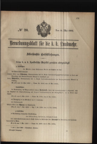 Verordnungsblatt für die Kaiserlich-Königliche Landwehr