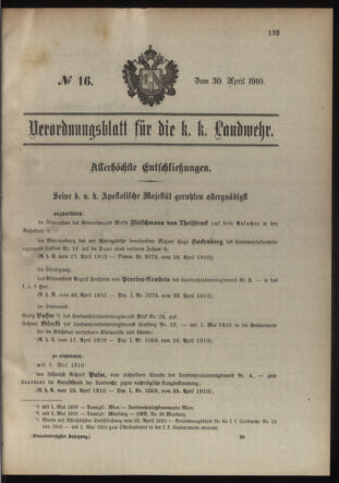 Verordnungsblatt für die Kaiserlich-Königliche Landwehr