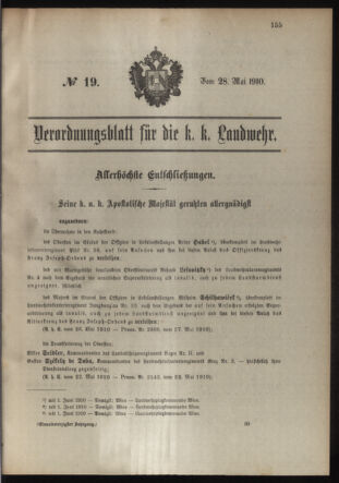 Verordnungsblatt für die Kaiserlich-Königliche Landwehr