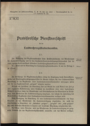 Verordnungsblatt für die Kaiserlich-Königliche Landwehr 19100708 Seite: 9