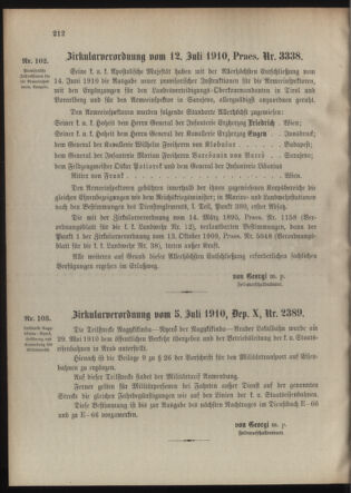 Verordnungsblatt für die Kaiserlich-Königliche Landwehr 19100718 Seite: 14