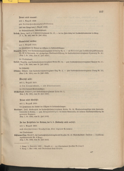 Verordnungsblatt für die Kaiserlich-Königliche Landwehr 19100728 Seite: 3