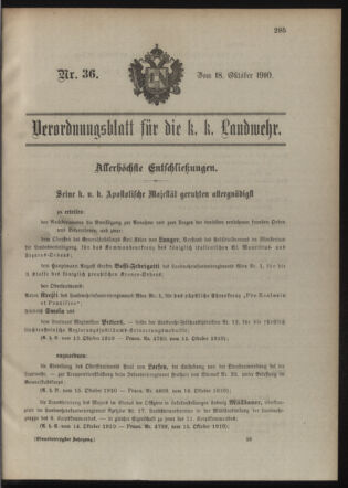 Verordnungsblatt für die Kaiserlich-Königliche Landwehr