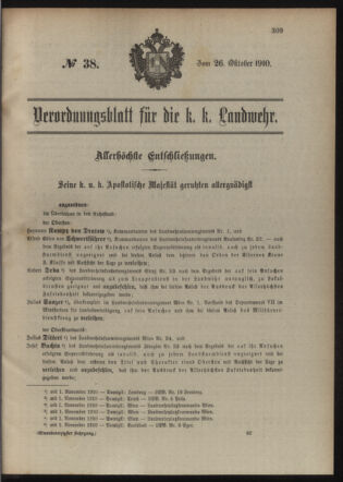 Verordnungsblatt für die Kaiserlich-Königliche Landwehr 19101026 Seite: 1