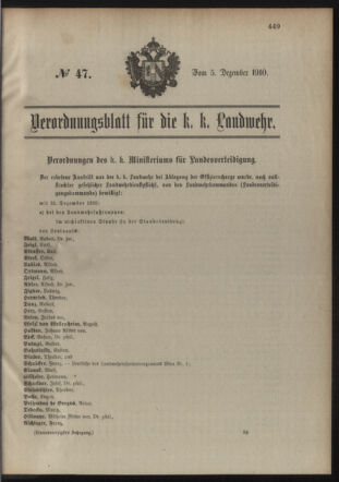 Verordnungsblatt für die Kaiserlich-Königliche Landwehr 19101205 Seite: 1