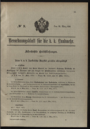 Verordnungsblatt für die Kaiserlich-Königliche Landwehr