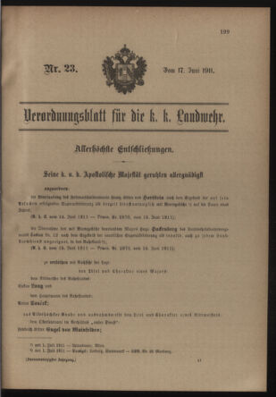 Verordnungsblatt für die Kaiserlich-Königliche Landwehr 19110617 Seite: 1