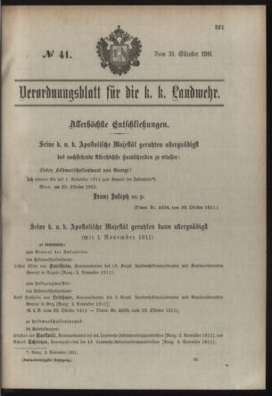 Verordnungsblatt für die Kaiserlich-Königliche Landwehr 19111031 Seite: 7