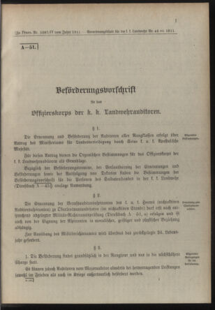 Verordnungsblatt für die Kaiserlich-Königliche Landwehr 19111207 Seite: 9